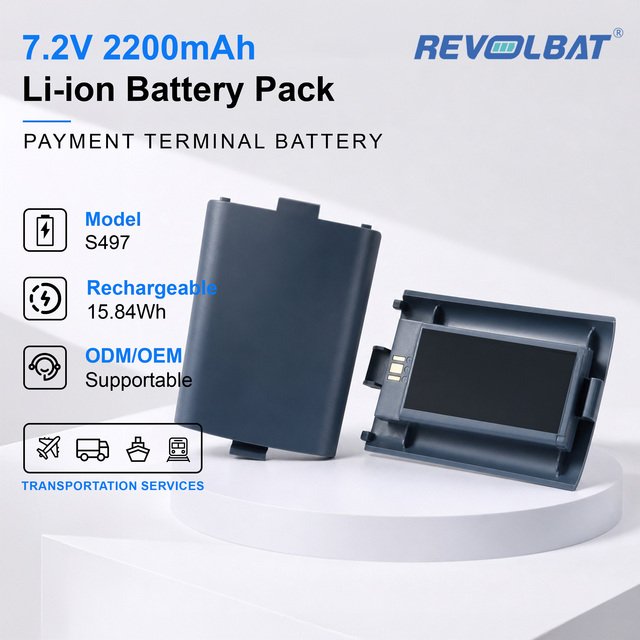 Revolbat 7.2V 2200mAh Li-ion Rechargeable Replacement Lithium Polymer Battery PAX S497 Battery for POS Terminal Machine