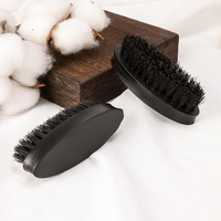Pinceau à raser mini noir de haute qualité pour hommes, avec logo personnalisé, en bois de hêtre naturel, outil de beauté exfoliant pour le visage, vente en gros