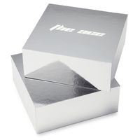 Caja de papel de lujo para teléfono Embalaje Caja de regalo de embalaje rígido de plata brillante para Teléfono Celular