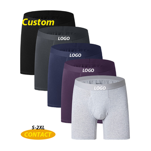 Boxers pour hommes en coton à taille mi-haute personnalisés S 2XL Sous-vêtements - Product Image 1