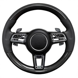 Accesorios para Auto: Volante de Cuero Beige Completo con Marco de Remaches Negros para Cayenne, Panamera, Cayman, Boxster, Carrera, DOS 971 - Product Image 5