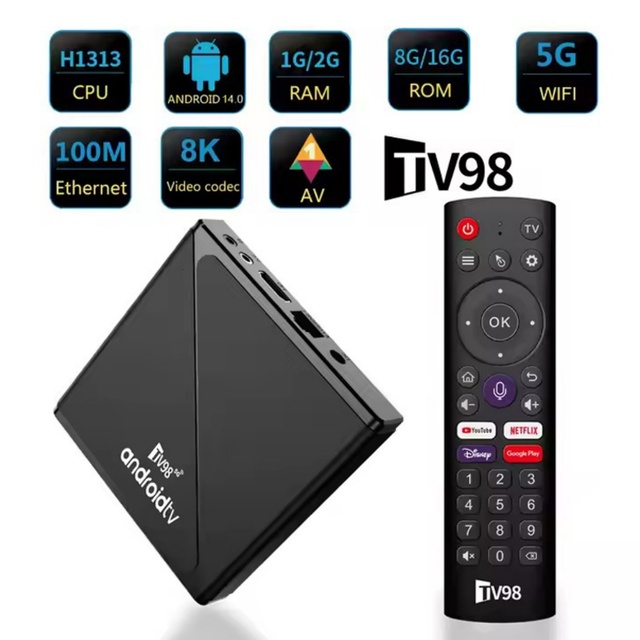 Newest TV Box Android 14 TV98 ATV Pro Smart Box Allwinner H313 8K Quad Core Media Player with WiFi for Movies TV