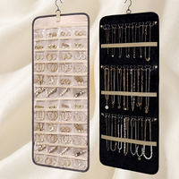 Rouleau de rangement mural double face en gros avec crochet métallique, sac de rangement pour bijoux