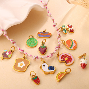 จี้แฟชั่นรูปอาหาร ทำจากโลหะผสมสังกะสี สำหรับทำเครื่องประดับ DIY  จี้รูปแฮมเบอร์เกอร์และเฟรนช์ฟรายส์น่ารัก ขนาดเล็ก เหมาะสำหรับทุกเพศ - Product Image 2