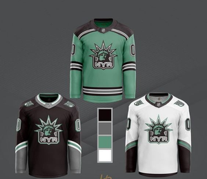 เสื้อฮอกกี้ผู้ชายแบบสั่งทำพิเศษ บริการ OEM ผ้าแห้งเร็ว 100% โพลีเอสเตอร์ พิมพ์ลายแบบระเหิด โลโก้ทีมด้านหน้า/ด้านหลัง ระบายอากาศได้ดี - Product Image 6