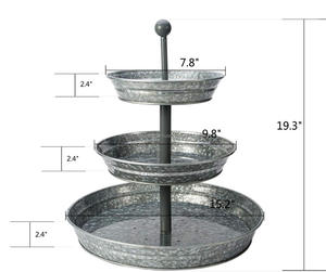 Nuevo diseño, respetuoso con el medio ambiente, Metal galvanizado, 3 niveles, tamaño personalizado, soporte para pasteles, herramientas decorativas para bodas y pasteles para el hogar - Product Image 2