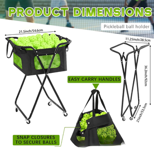 Cesta Portátil de Alta Calidad para Pelotas de Tenis y Pickleball, Capacidad para <span class=keywords><strong>140</strong></span> Pelotas de Pickleball y 175 Pelotas de Tenis, Duradera y Personalizable para Entrenamiento - Product Image 3