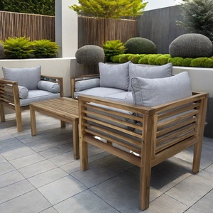 Huy Gia Ensemble de canapés en teck de luxe de marque supérieure Meubles de jardin en bois convertibles Sièges pour vivre Meubles de patio extérieur OEM/ODM - Product Image 2