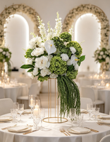 Boule de fleurs d'hortensia artificielle LUYI Factory Custom, toucher réel, vert et blanc, fleurs artificielles d'hortensia, boule de fleurs verte