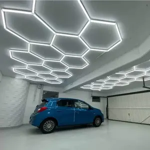 कार शोरूम ऑटो कार्यशाला डिजाइन हेक्सागोनल छत प्रकाश का ब्यौरा प्रकाश कार कार्यशाला प्रकाश का नेतृत्व किया