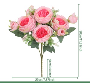 Vente en gros de roses artificielles décoratives en soie pour mariage, fleurs artificielles d'osmanthus au toucher réel - Product Image 3