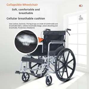 Cadeira de Rodas Portátil Leve e Dobrável Classe II para Idosos e Pessoas com Deficiência, Auxílio Manual para Mobilidade e Terapia de Reabilitação - Product Image 2