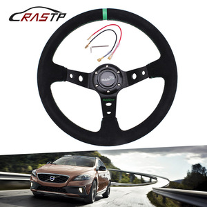 Crastp <b>Racing</b> Steering <b>Wheel</b> 14 Inch Alcantara 3 Spokes For Car Performance - Product Image 1