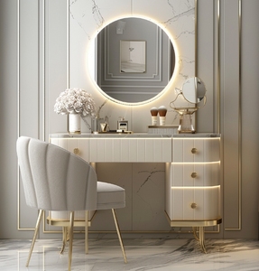 Hiện Đại Bắc Âu bằng gỗ đa chức năng <span class=keywords><strong>Ladies</strong></span> <span class=keywords><strong>Vanity</strong></span> bảng trong phòng ngủ với LED ánh sáng trang điểm gương lưu trữ - Product Image 6