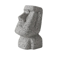 Support à lunettes en polyrésine fait main, statue Moai texturée, présentoir à lunettes, décoration de bureau, figurine artisanale en résine
