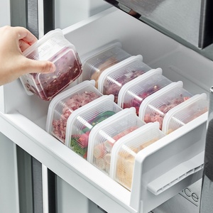Kitchen Microwave Refrigerator <b>Plastic</b> Box With Lids Stackable Transparent Reusable Airtight <b>Food</b> <b>Container</b> Storage Set - Product Image 1