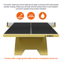 Table de ping-pong Loki Professional 25Pro approuvée par l'ITTF, 25 mm, table de tennis de table en HDF avec roulettes silencieuses pour la compétition