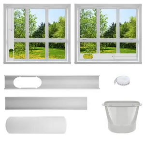 Universal Portable Air Conditioner Window Plastic Seal Kit 2PCS 26.37INCH Flat Mouth Air Conditioner Window Vent kit