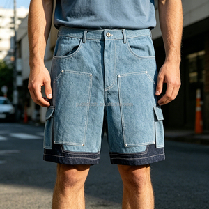 Private Label <b>Shorts</b> Manufacturer Custom Distressed Denim Jorts Patchwork Embroidery Vintage Baggy Acid Wash Denim <b>Shorts</b> Men - Product Image 3