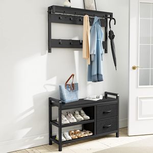 Home-use floor-<b>standing</b> coat rack, <b>hat</b> rack, and shoe rack, multi-functional with storage drawers, thickened, cross-border - Product Image 2