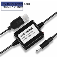 Cable de aumento de potencia de carga USB, convertidor de aumento de Cable USB con componente de transformador de refuerzo, DC 5V a DC 9V/12V 1A