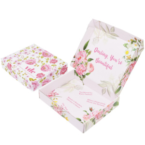 Riciclabile Design personalizzato Logo stampa carta ondulata pieghevole spedizione postale confezione regalo personalizzata scatola postale rosa - Product Image 2