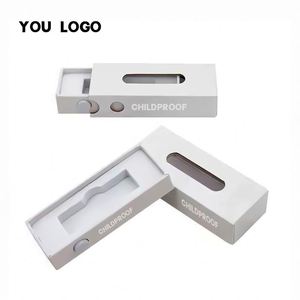 Hot Sale Custom Childproof 1ml Packaging Mini <b>Box</b> Button <b>Lock</b> Drawer Child Resistant <b>Box</b> Packaging With Window and EVA - Product Image 3