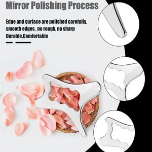 Outils Gua Sha en acier inoxydable avec logo personnalisé, outil de massage facial, du cou et du corps en métal, grattoir Gua Sha en acier inoxydable - Product Image 4