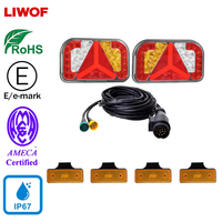 Nuevos arneses de luces traseras LED impermeables de 12/24 V con aprobación ECE E Mark para remolques, con enchufe de 13 pines, 50000 horas de vida útil y lente de PC