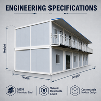 Kit de maisonnette modulaire préfabriquée écologique à 2 niveaux, type conteneur maritime, pour jardin, unité d'habitation complémentaire (ADU)
