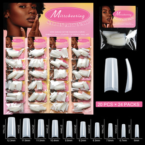 Nouveau produit : Patchs à ongles en ABS en forme de demi-lune, feuilles d'extension d'ongles à presser style français, 20 paquets/capsules, idéal pour les salons de manucure - Product Image 2