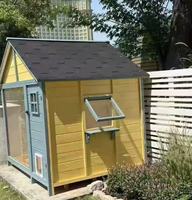 Maisonnette pour animaux de compagnie en bois préfabriquée, résistante aux intempéries, pour extérieur, pour chats et chiens, design moderne, mobile, 5 places - Grande Vente