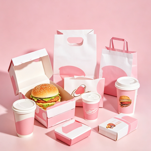 Boîtes en papier kraft imprimées sur mesure pour hamburgers, poulet frit, frites et snacks – Contenants à emporter résistants à l'huile - Product Image 1