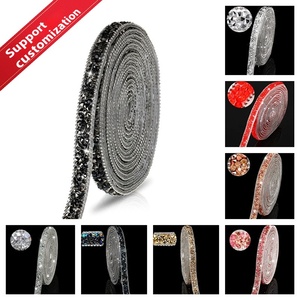Manufacturers Supply Eco-Friendly 3D DIY Jewelry Accessories 1CM <strong>Resin</strong> Drill <strong>Strip</strong> Bead Chain Rhinestone Patch - Product Image 4
