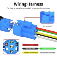 Interrupteur à bouton-poussoir momentané en métal noir oxydé de 16 mm, avec LED bleue éclairée 12 V pour modification automobile