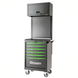 Fasano Tools Tool Cabinet 6 <b>Drawer</b> Rolling Storage With Pegboard Organizer For <b>Workshop</b> Use - Product Image 2