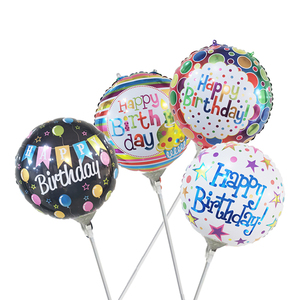 Ballons en feuille d'aluminium de bonne qualité pour anniversaire, ronds, imprimés sur mesure, gonflables, publicitaires, avec <span class=keywords><strong>tige</strong></span>, pour fournitures de fête - Product Image 5