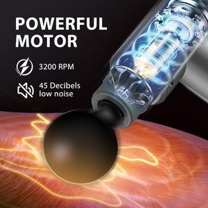 Pistola de Masaje para Alivio del <span class=keywords><strong>Dolor</strong></span> Muscular Profundo, Portátil, 12 Cabezales de Masaje, 6 Velocidades, Pantalla LCD, Motor sin Escobillas, Terapia de Calor - Product Image 2