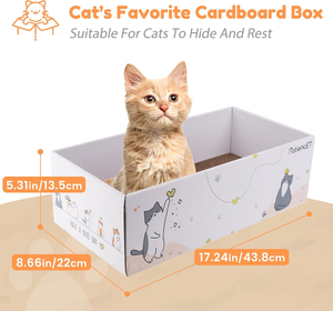 Lot de 4 griffoirs pour chat avec boîte, griffoir en carton pour chats d'intérieur, griffoir réversible avec boîte à herbes aromatiques pour chat, lit personnalisé - Product Image 5