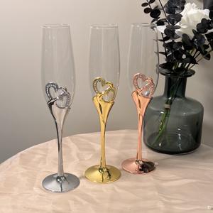 شعار مخصص على شكل قلب-فلوت حفلات زفاف حديث للاستخدام المنزلي كوبيه شامبانيا قابلة لإعادة الاستخدام - Product Image 3