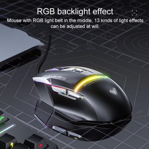 AULA S12pro 3D Style Optical Sensor Gaming <b>Mouse</b> 12800DPI RGB Backlit Wired Ergonomic Design E-Sports 7D Programmable 1600 Stock - Product Image 5