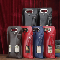 RTS PU étui en cuir bière vin bouteille sac isotherme avec ouvre-bouteille couverture sac extérieur sacs à main Logo personnalisé