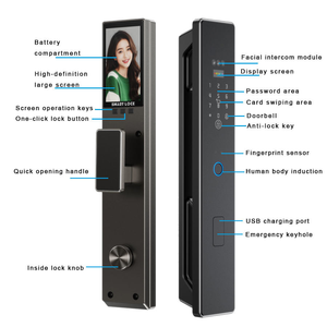 Serrure intelligente avec reconnaissance faciale et veineuse <span class=keywords><strong>de</strong></span> la paume, système <span class=keywords><strong>de</strong></span> verrouillage intelligent anti-incendie, serrure <span class=keywords><strong>de</strong></span> porte intelligente, mot <span class=keywords><strong>de</strong></span> <span class=keywords><strong>passe</strong></span> unique pour une seule porte - Product Image 4