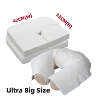 60G 100% Grande Taille Coton Jetable Salon Non-tissé Chevet Repose Visage Taie D'oreiller Avec Trou pour Chaise De Massage Sauna Spa