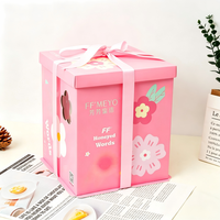 Boîte à gâteau portable avec fenêtre, logo personnalisé imprimé, boîte de boulangerie de luxe pour mariage et anniversaire