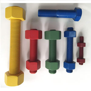 PERNO ASTM <span class=keywords><strong>A193</strong></span> A194 GRADO <span class=keywords><strong>B7</strong></span> con TUERCA HEXAGONAL 2H PERNO DE PTFE y DOS TUERCAS - Product Image 4