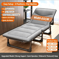 Lit pliant de bureau, chaise longue portable pour sieste individuelle, lit d'appoint pour hôpital, lit de camping