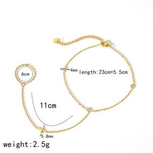 Pulsera de tobillo con cordón de cerámica y perlas de imitación para mujer, joya moderna y bonita, ideal para la playa. - Product Image 5