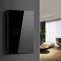 Interrupteur intelligent SIXWGH Tuya - Pas de fil neutre requis, mode WiFi et RF, compatible avec Alexa/Google Home, homologué UL, panneau tactile en verre
