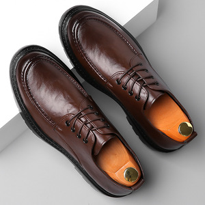 Zapatos de Cuero Casuales de Negocios para Hombre, Zapatos Formales de Cuero Suave con Suela Gruesa, Zapatos de Conducir a la Moda para Jóvenes de 18 a 40 Años - Product Image 4